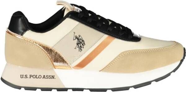 U.s. Polo Assn. Beige Polyester Sneaker met Contrastdetails Beige