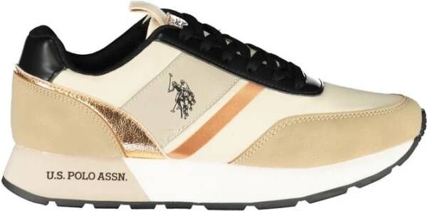 U.s. Polo Assn. Beige Polyester Sneaker met Sportdetails