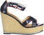 U.s. Polo Assn. Blauwe Katoenen Enkelband Sleehak Sandaal - Thumbnail 1