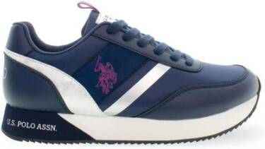 U.s. Polo Assn. Blauwe Polyester Sneaker met Contrasterende Details