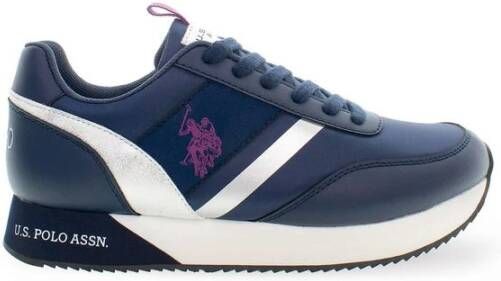 U.s. Polo Assn. Blauwe Polyester Sneaker met Contrasterende Details