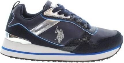 U.s. Polo Assn. Blauwe Polyester Sneakers met Contrasterende Details