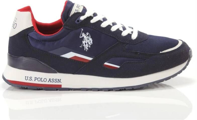 U.s. Polo Assn. Blauwe sneakers voor heren met print Blauw Heren