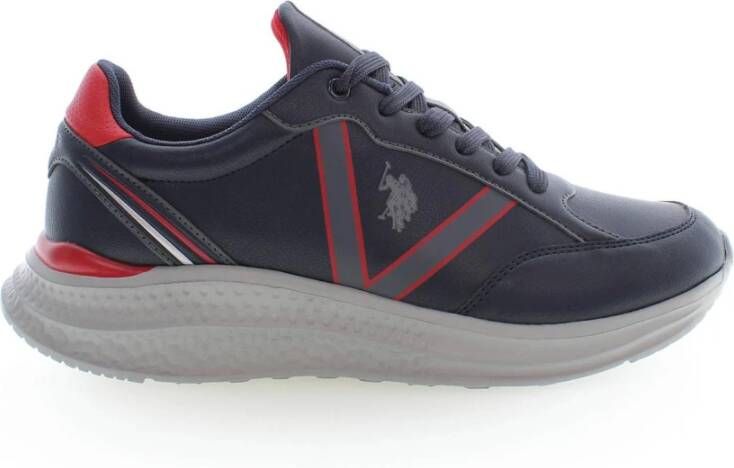 U.s. Polo Assn. Blauwe Polyester Sneaker met Veters en Logo Multicolor Heren