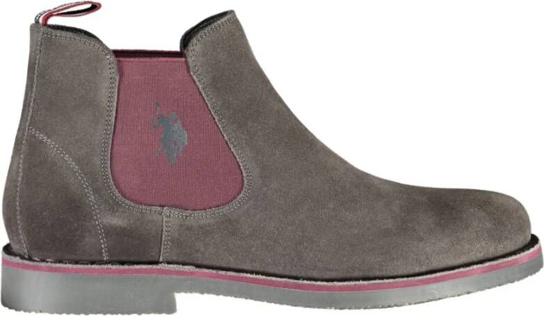 U.s. Polo Assn. Heren Grijs Elastische Detail Enkellaarzen Gray Heren