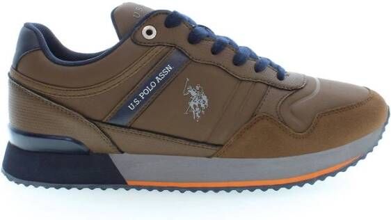 U.s. Polo Assn. Bruine Polyester Sneaker met Contrasterende Details
