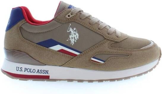 U.s. Polo Assn. Bruine Polyester Sneaker met Contrasterende Details