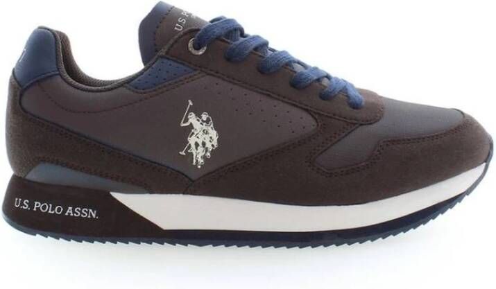 U.s. Polo Assn. Bruine Sneaker met Contrasterende Details