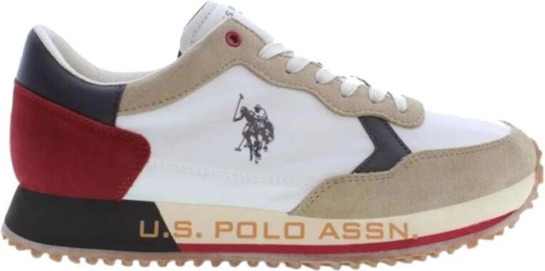 U.s. Polo Assn. Lichtbruine Rode Sneaker Running Cleef 001A White Heren