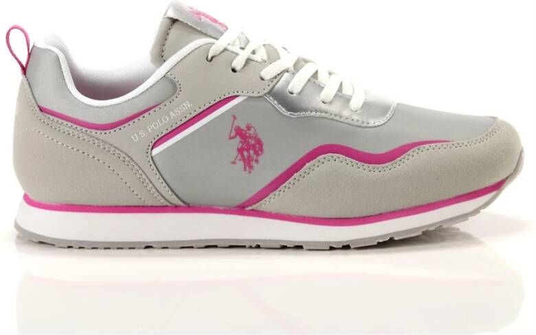 U.s. Polo Assn. Fuchsia Slip-On Sporty Print Sneakers Pink Dames