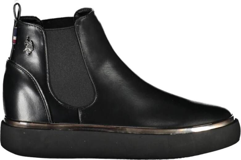 U.s. Polo Assn. Elegante Lage Enkellaars met Contrasterende Details Black Dames