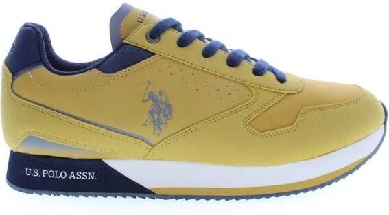 U.s. Polo Assn. Gele Polyester Sneaker met Contrasterende Details