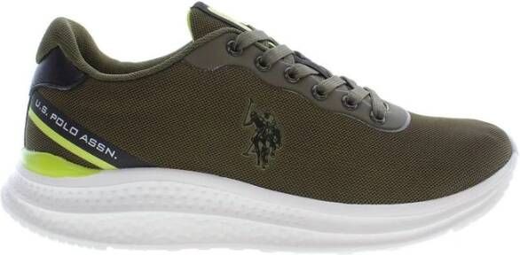 U.s. Polo Assn. Sportschoen met Contrasterende Details en Logo voor Heren Groen