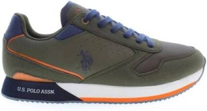 U.s. Polo Assn. Groene polyester sneakers met contrasterende details