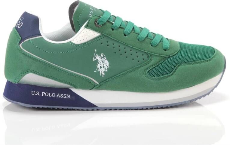 U.s. Polo Assn. Groene Slip-On Sneakers met Sportieve Details Green Heren