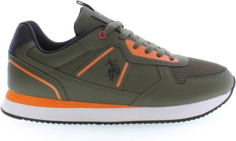 U.s. Polo Assn. Groene Polyester Sneaker met Contrasterende Details Multicolor Heren