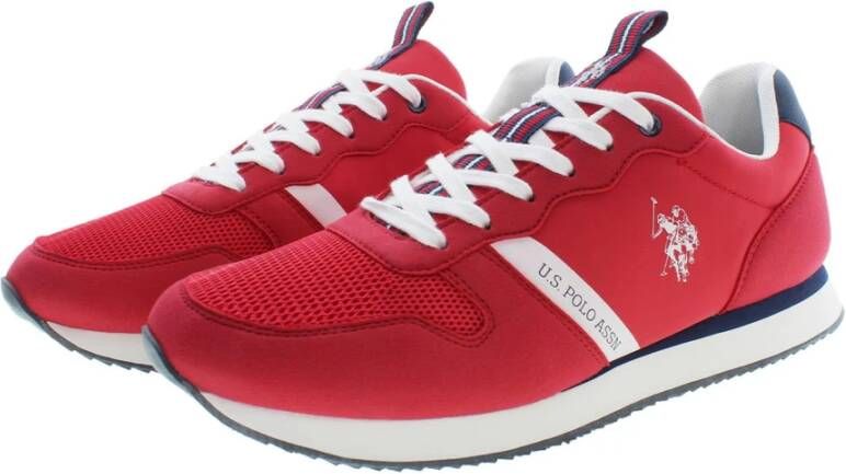 U.s. Polo Assn. Rode Sportieve Veterschoenen met Contrastdetails Red Heren - Foto 2