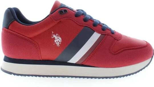 U.s. Polo Assn. Rode Polyester Sneaker met Contrasterende Details
