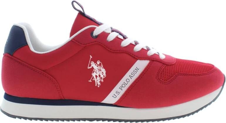 U.s. Polo Assn. Rode Sportieve Veterschoenen met Contrastdetails Red Heren - Foto 3