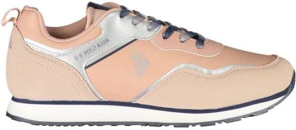 U.s. Polo Assn. Rosa Polyester Sneaker met Sportieve Details Pink Dames
