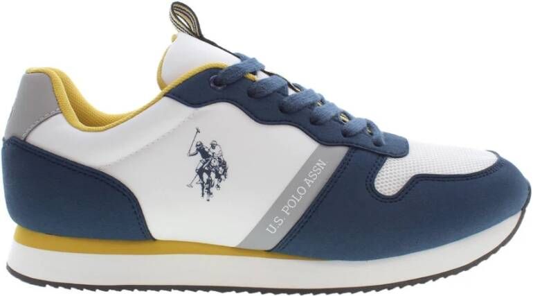 U.s. Polo Assn. Sportschoen met Contrasterende Details en Logo Blauw Heren