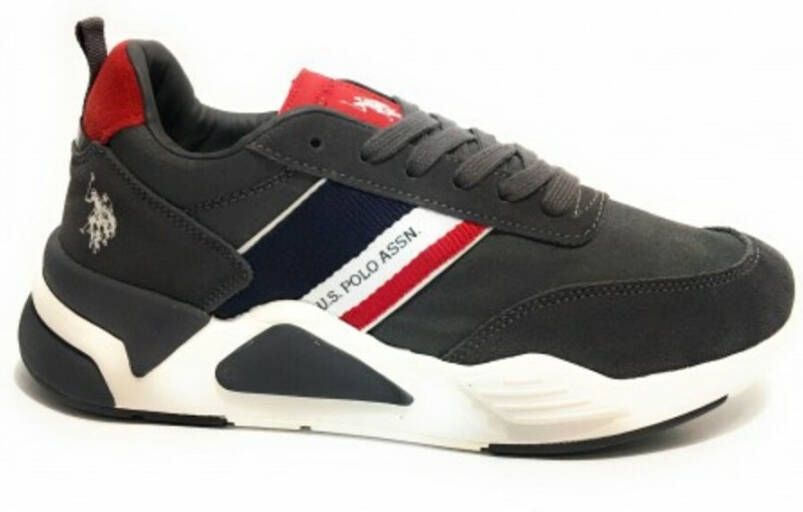 U.s. Polo Assn. Dave Hardloopschoen in Donkergrijs Suède Nylon Grijs Heren