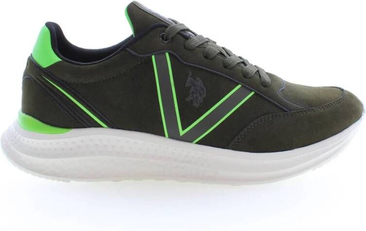 U.s. Polo Assn. Vibrant Lace-Up Sneakers met Contrasterende Details Green Heren - Foto 5
