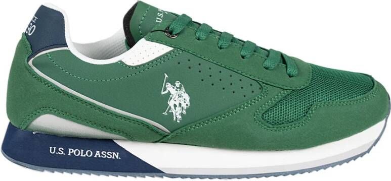 U.s. Polo Assn. Groene Slip-On Sneakers met Sportieve Details Green Heren