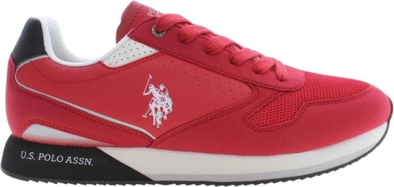 U.s. Polo Assn. Rode Sportieve Veterschoenen met Contrastdetails Red Heren - Foto 4