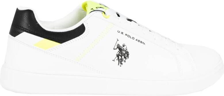 U.s. Polo Assn. Witte Print Slip-On Sneakers met Sportieve Details White Heren