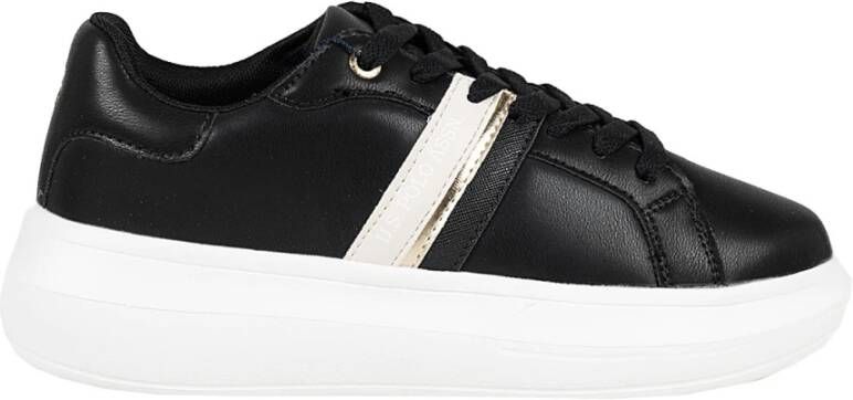 U.s. Polo Assn. Zwarte Sneakers voor Dames met Sportief Ontwerp Zwart Dames