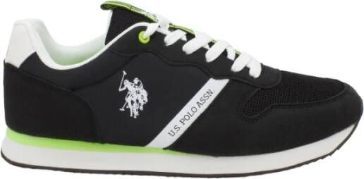 U.s. Polo Assn. Zwarte Sneakers voor Heren met Sportief Ontwerp Zwart Heren