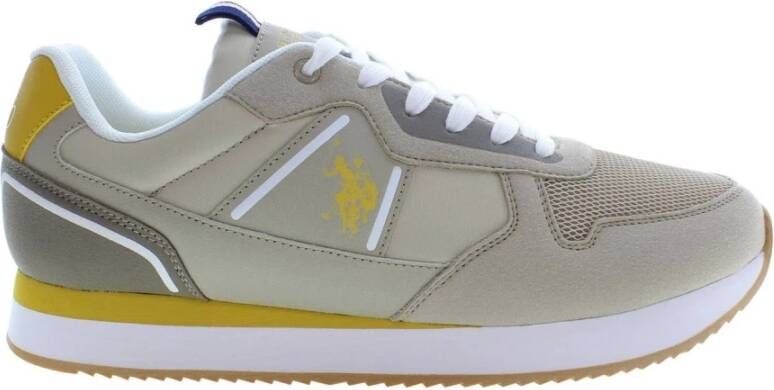 U.s. Polo Assn. Sportieve Beige Veterschoenen met Contrastdetails Beige Heren
