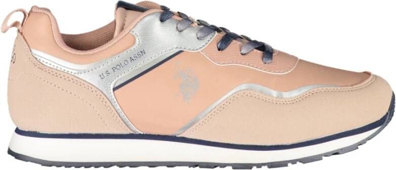 U.s. Polo Assn. Sportieve Roze Veterschoenen met Print Pink Dames