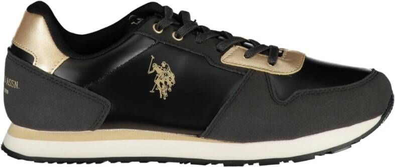 U.s. Polo Assn. Sportieve Zwarte Sneaker met Contrastdetails Black Dames
