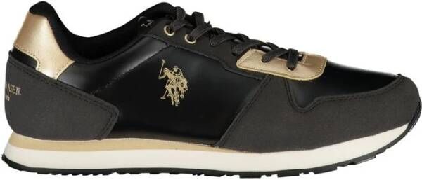 U.s. Polo Assn. Sportieve Zwarte Sneaker met Contrastdetails Black Dames