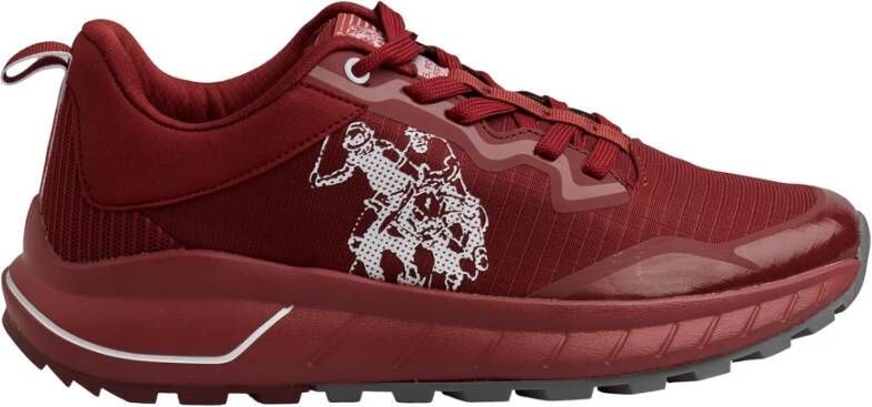 U.s. Polo Assn. Rode Seth hardloopschoenen in eco-suède mesh voor heren Red Heren