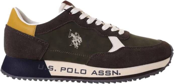 U.s. Polo Assn. Stijlvolle Leren Sneakers voor Mannen Brown Heren