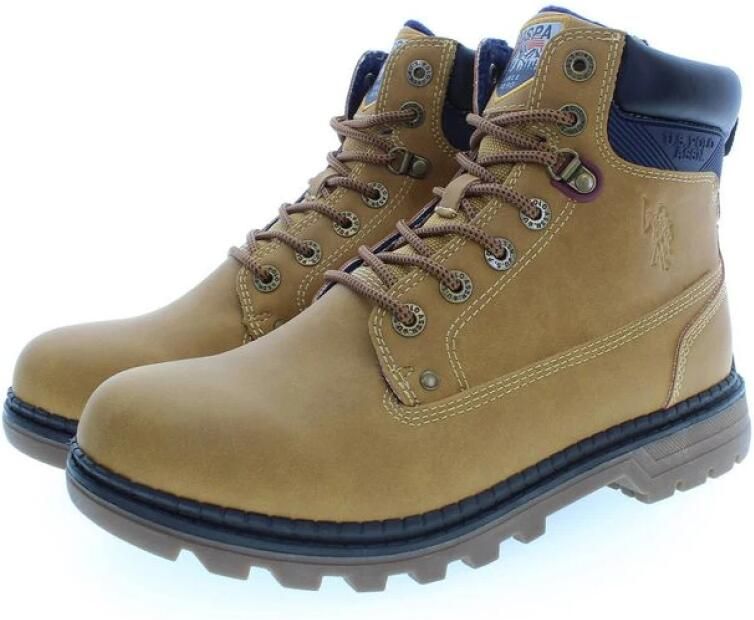 U.s. Polo Assn. Beige Hoge Veterschoen met Contrastdetails Beige Heren