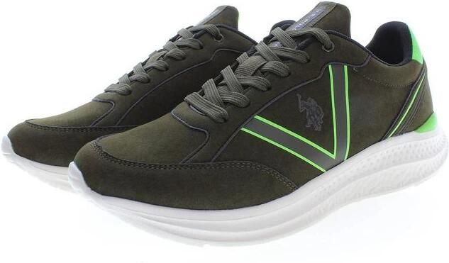 U.s. Polo Assn. Vibrant Lace-Up Sneakers met Contrasterende Details Green Heren - Foto 4