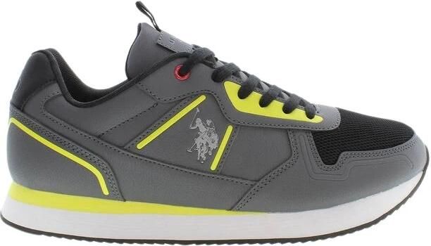 U.s. Polo Assn. Sportieve Veterschoenen Grijs Contrast Logo Gray Heren