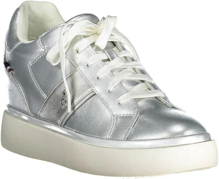 U.s. Polo Assn. Zilveren Lace-Up Sports Sneakers met Logo White Dames