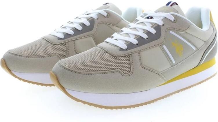 U.s. Polo Assn. Sportieve Beige Veterschoenen met Contrastdetails Beige Heren - Foto 2