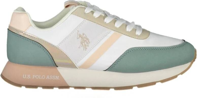 U.s. Polo Assn. White Nylon Sneaker Blauw Dames