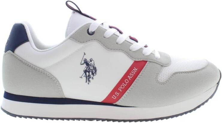 U.s. Polo Assn. White Polyester Sneaker Wit Heren