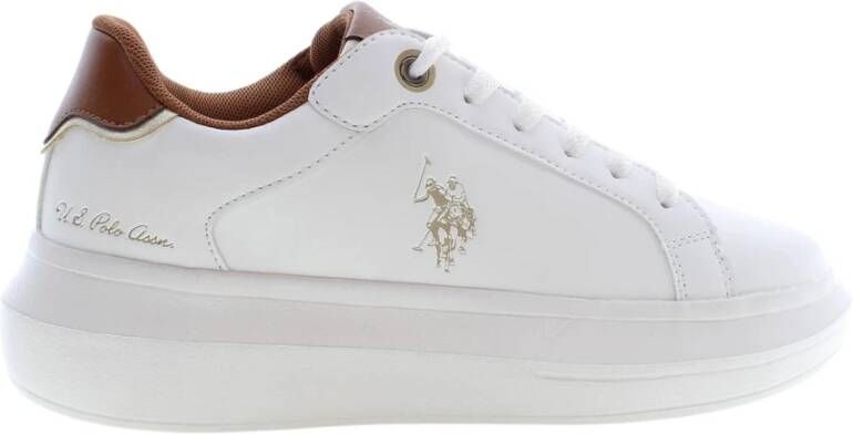 U.s. Polo Assn. Witte Polyester Sneaker met Contrasterende Details