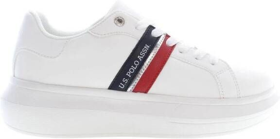 U.s. Polo Assn. Witte Polyester Sneaker met Contrasterende Details