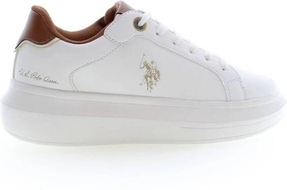 U.s. Polo Assn. Witte Polyester Sneaker met Contrasterende Details