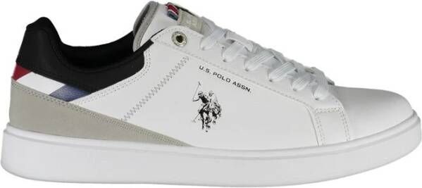 U.s. Polo Assn. Witte Polyester Sneaker met Sportdetails