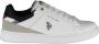 U.s. Polo Assn. Sportieve witte vetersneakers met contrastdetails en logoprint White Heren - Thumbnail 2